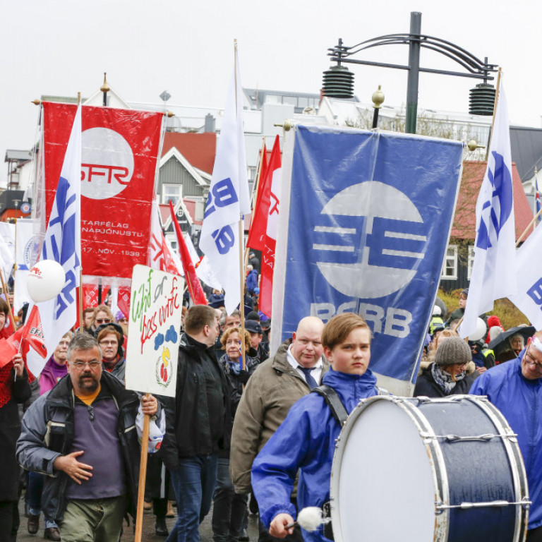 Gengið var niður Laugaveginn og þaðan á Ingólfstorg
