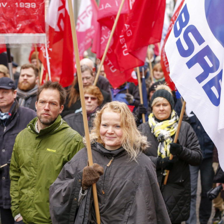 Gengið var niður Laugaveginn og þaðan á Ingólfstorg