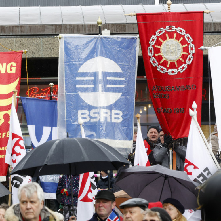 Á Ingólfstorgi var haldinn baráttufundur