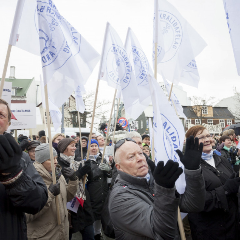 Á Ingólfstorgi var haldinn baráttufundur
