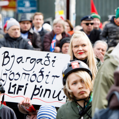 Baráttu- og samstöðufundur fór fram á Ingólfstorgi.