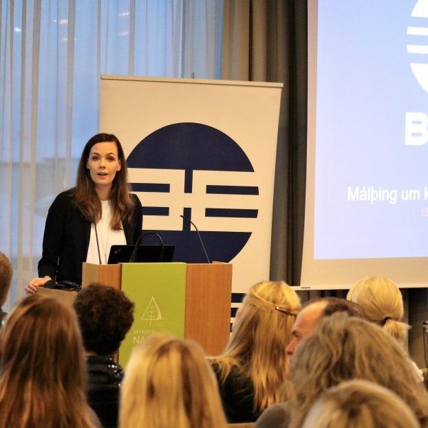 Sonja Ýr Þorbergsdóttir, formaður BSRB, opnaði málþing BSRB um kulnun og álag í starfi.