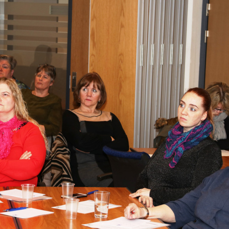 Góður hópur fólks hlýddi á fyrirlestra og tók þátt í umræðum á menntadegi BSRB.