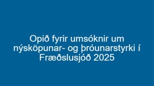 Opið fyrir umsóknir um nýsköpunar- og þróunarstyrki í Fræðslusjóð 2025