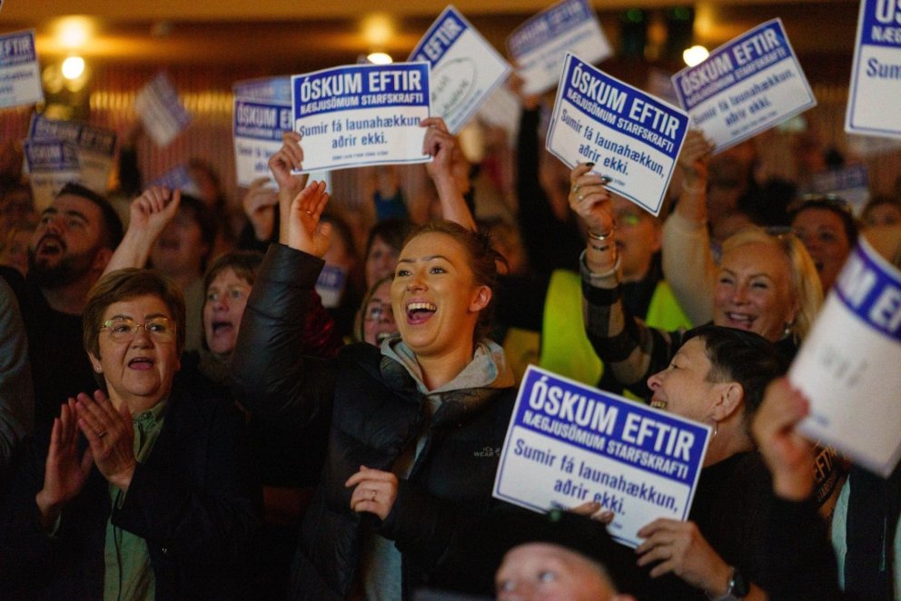 Frá baráttufundi BSRB í Bæjarbíó 31. maí sl.