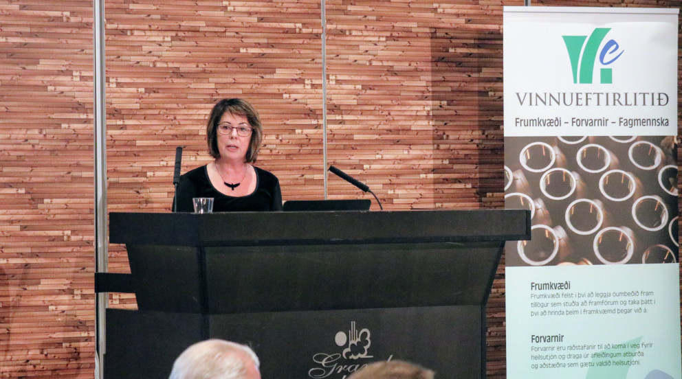 Elín Björg Jónsdóttir, formaður BSRB, á fundi Vinnueftirlits ríkisins.