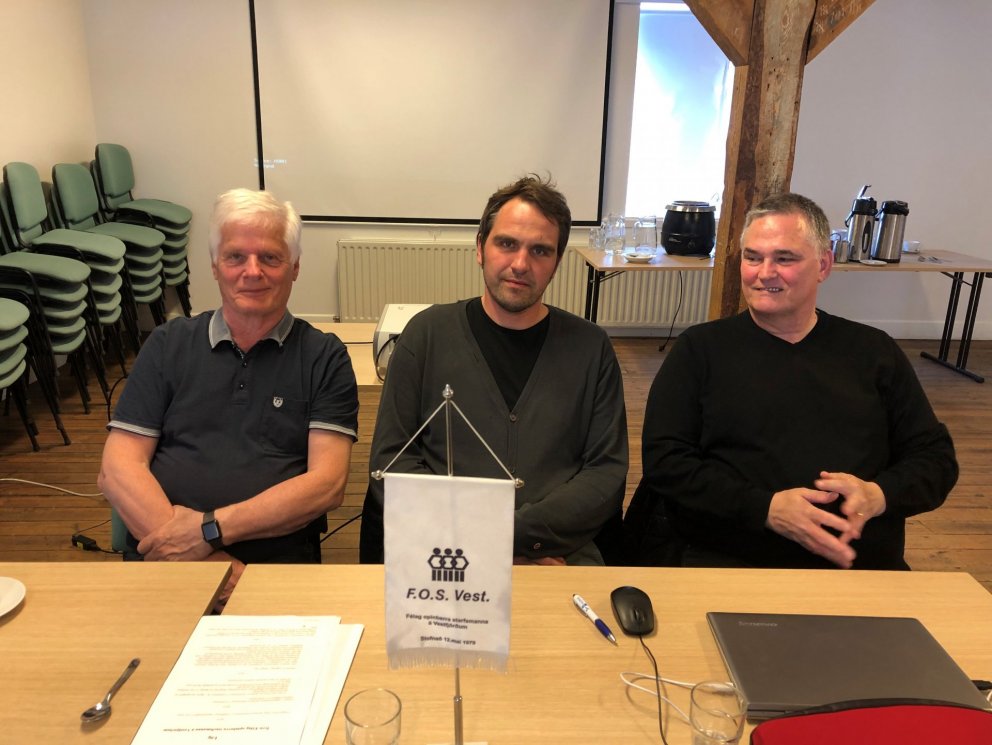 Sigurður Arnórsson, nýr formaður FOS-Vest (til hægri) ásamt Hálfdáni Bjarka Hálfdánarsyni (fyrir mið…