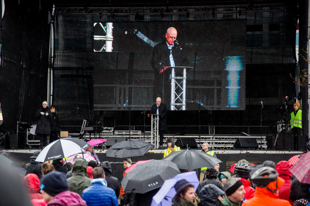 Garðar Hilmarsson, annar varaformaður BSRB og formaður Starfsmannafélags Reykjavíkurborgar, flutti e…