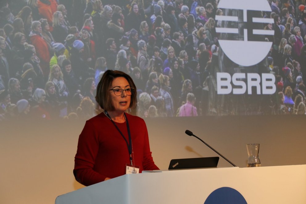 Elín Björg Jónsdóttir, formaður BSRB, opnaði 45. þing bandalagsins í morgun.