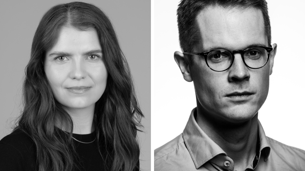 Jana Eir Víglundssdóttir, hagfræðingur BSRB og Róbert Farestveit, hagfræðingur hjá ASÍ