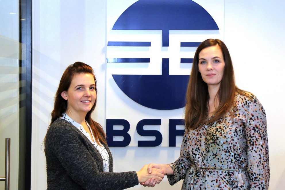 Sonja Ýr Þorbergsdóttir, formaður BSRB, og Rannveig Rós Ólafsdóttir, formaður Lúðrasveitar verkalýðs…