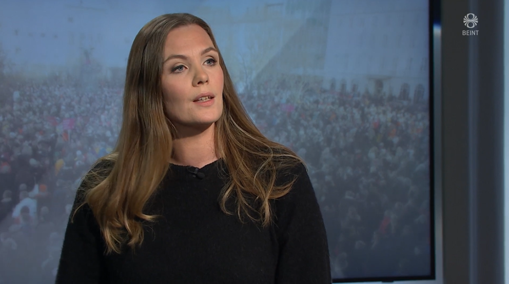 Sonja ræðir Kvennaverkfall í Kastljósi