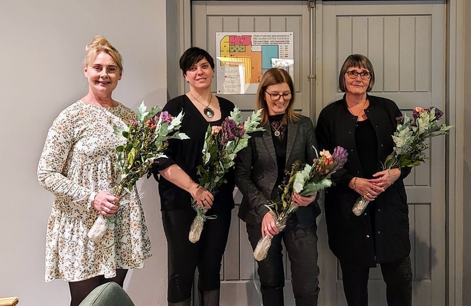 Fráfarandi stjórn SDS (frá vinstri): Helga, Lilja, Kristjana og Guðrún Birna. Á myndina vantar Krist…