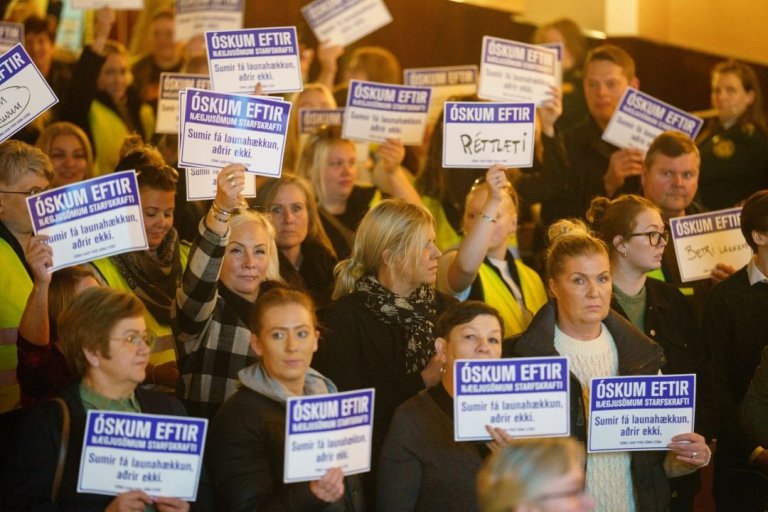 Frá samstöðufundi BSRB í verkfallsaðgerðunum 2023