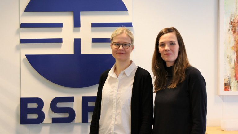 Birna Friðfinnsdóttir, formaður TFÍ (til vinstri), og Sonja Ýr Þorbergsdóttir, formaður BSRB.