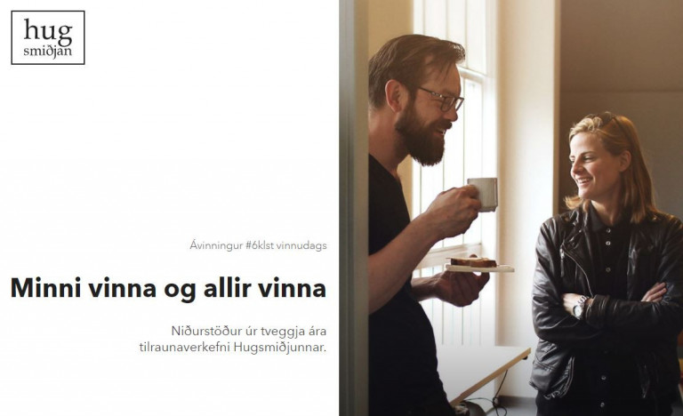 Eftir tvö ár með styttri vinnuviku hefur Hugsmiðjan sett niðurstöður sínar fram á myndrænan hátt.