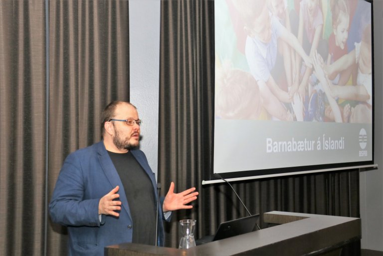 Kolbeinn Stefánsson félagsfræðingur kynnti skýrslu um íslenska barnabótakerfið sem hann vann fyrir B…