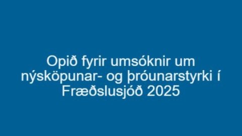 Opið fyrir umsóknir um nýsköpunar- og þróunarstyrki í Fræðslusjóð 2025