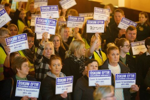 Frá samstöðufundi BSRB í verkfallsaðgerðunum 2023