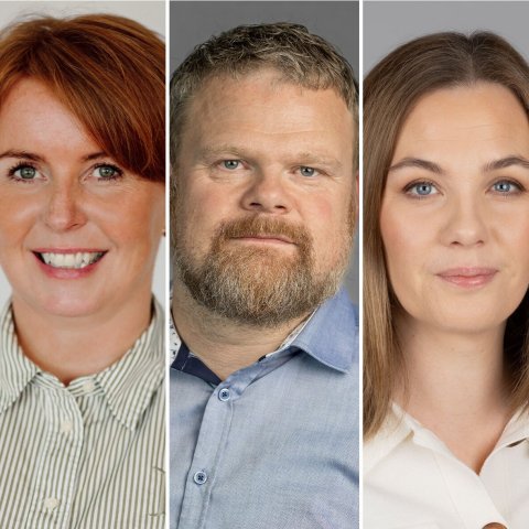 Helga Rósa Másdóttir formaður Félags íslenskra hjúkrunarfræðinga, Magnús Þór Jónsson formaður Kennarasambands Íslands og Sonja Ýr Þorbergsdóttir formaður BSRB