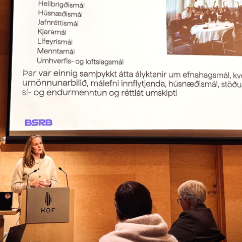 Sonja Ýr Þorbergsdóttir á landsfundi bæjarstarfsmannafélaga