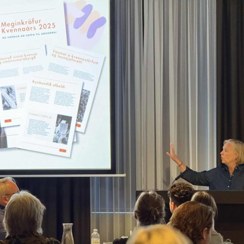 Sigríður Ingibjörg Ingadóttir hagfræðingur BSRB var með erindi á málþinginu