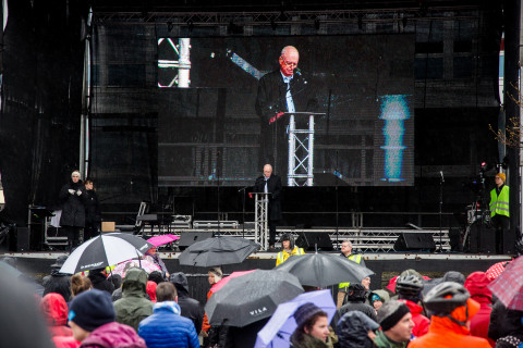 Garðar Hilmarsson, annar varaformaður BSRB og formaður Starfsmannafélags Reykjavíkurborgar, flutti e…