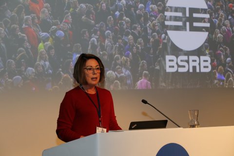 Elín Björg Jónsdóttir, formaður BSRB, opnaði 45. þing bandalagsins í morgun.