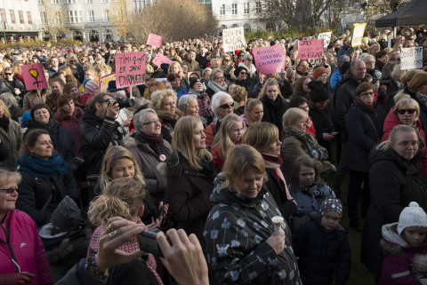 Konur gengu út af vinnustöðum á þessum degi í fyrra til að mótmæla kynbundnum launamun.