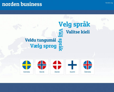 Tenglasíðan er á öllum tungumálum Norðurlandanna.