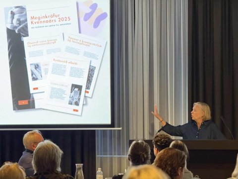 Sigríður Ingibjörg Ingadóttir hagfræðingur BSRB var með erindi á málþinginu