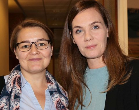 Sonja Ýr Þorbergsdóttir, formaður BSRB (t.h.), og Drífa Snædal, forseti ASÍ.