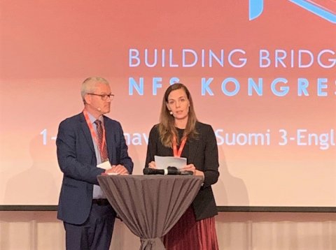 Sonja Ýr Þorbergsdóttir, formaður BSRB og stjórnarformaður NFS, sleit þingi NFS í Malmö í dag.