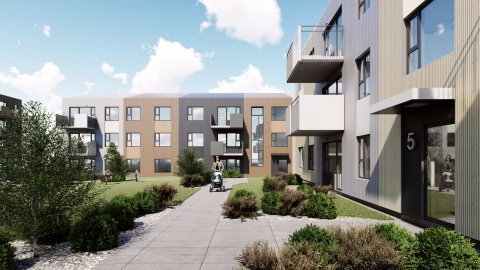 Alls verða 124 íbúðir Bjargs og Búseta reistar við Tangabryggju í Bryggjuhverfi Reykjavíkur.